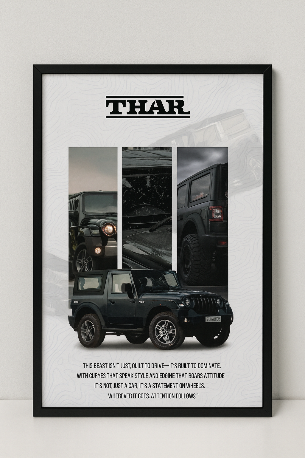 Mahindra Thar Off-Road Wall Frame