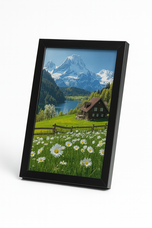 Nature Mountain Cottage Wall Frame 🏔️🌼