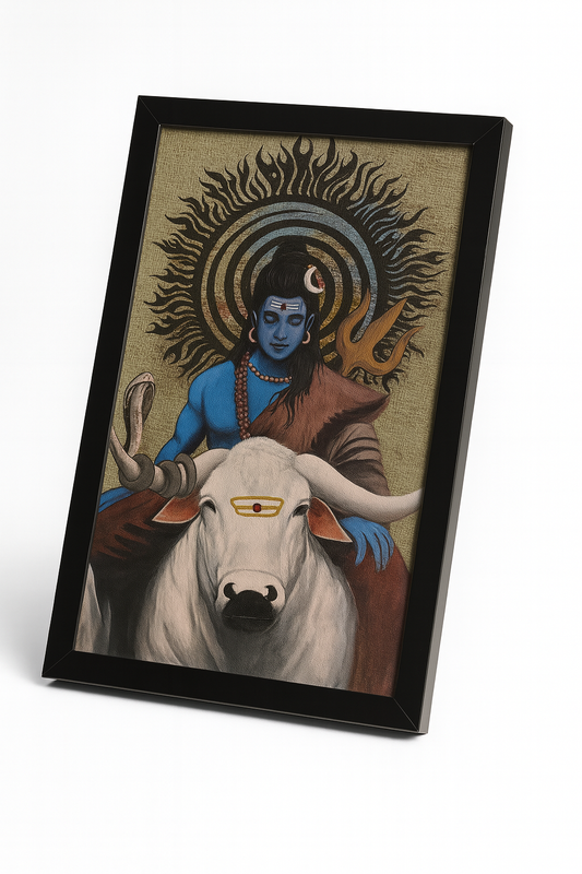 Religious Lord Shiva with Nandi