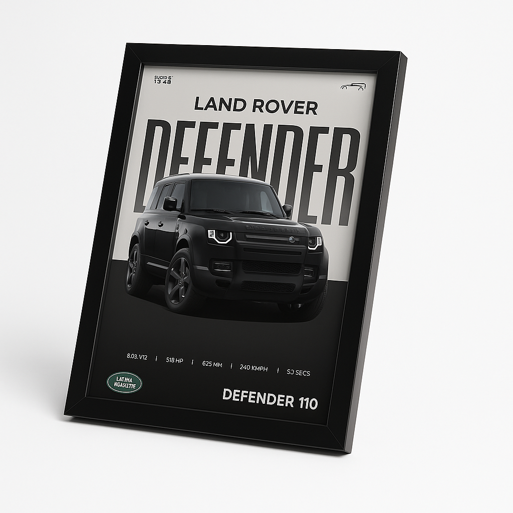 Land Rover Defender 110 Wall Frame – Premium Matte Print